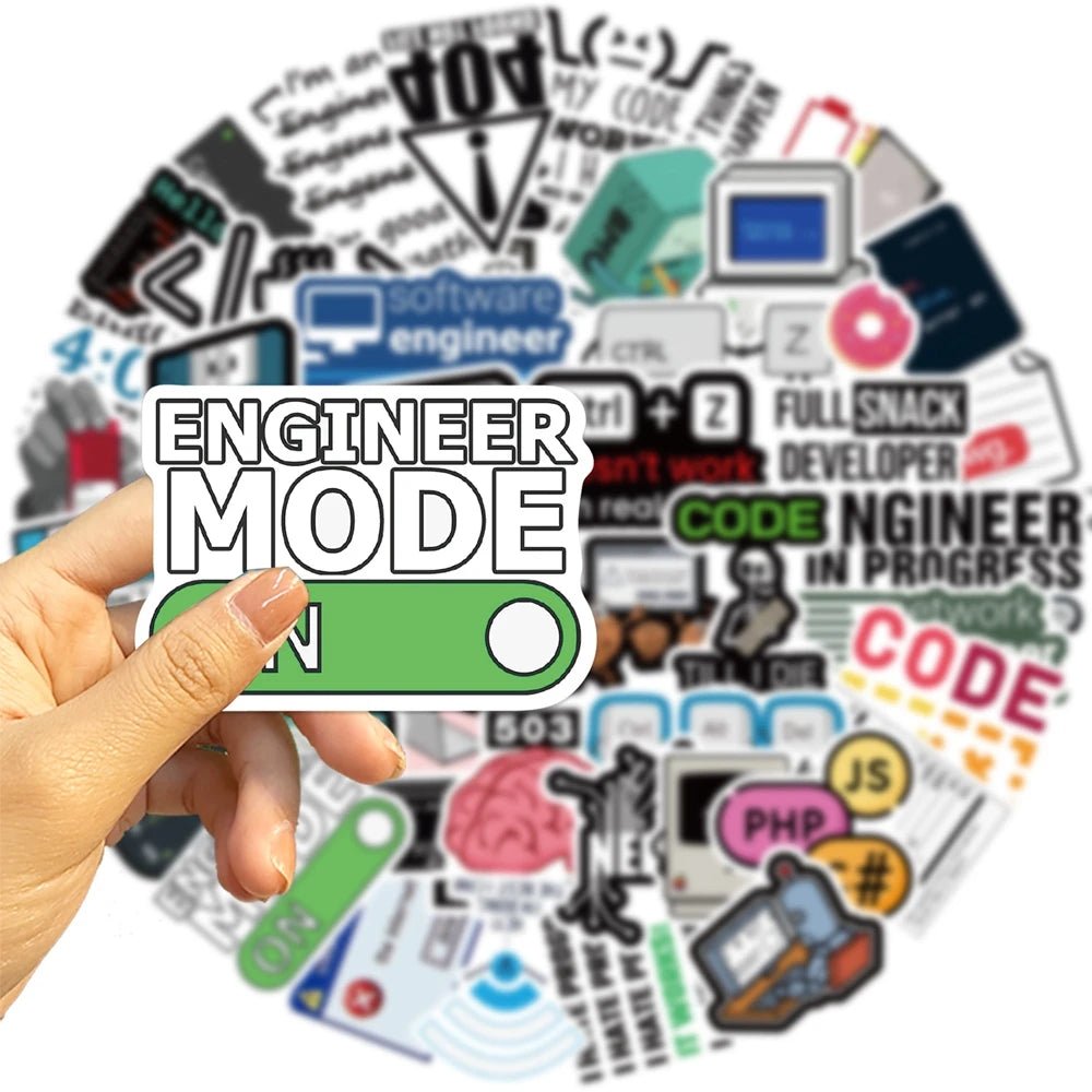 50 Pack Hacker and Programmer Vinyl Stickers for Laptops, Coding Gear, and Tech Decor - STS Technologies LLC