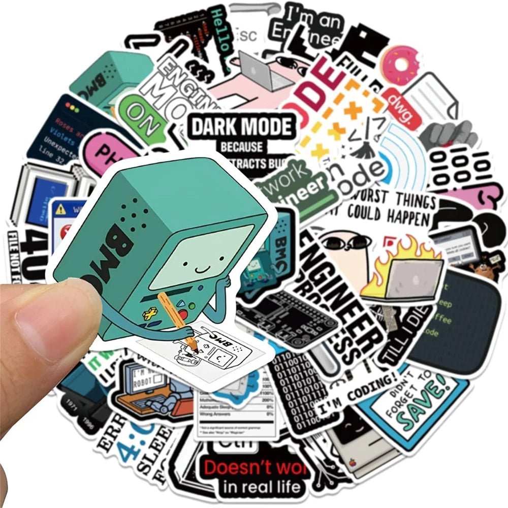 50 Pack Hacker and Programmer Vinyl Stickers for Laptops, Coding Gear, and Tech Decor - STS Technologies LLC