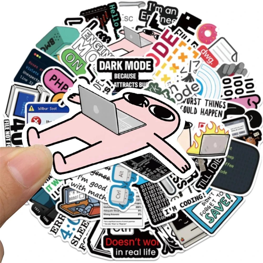 50 Pack Hacker and Programmer Vinyl Stickers for Laptops, Coding Gear, and Tech Decor - STS Technologies LLC