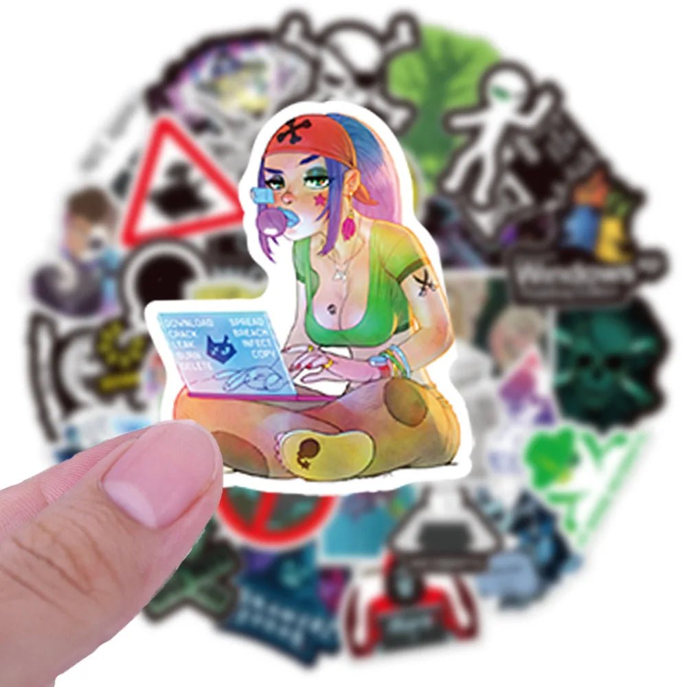 50 Pack Hacker Graffiti Waterproof Stickers for Laptops, Bottles, Gear, and Travel Cases - STS Technologies LLC