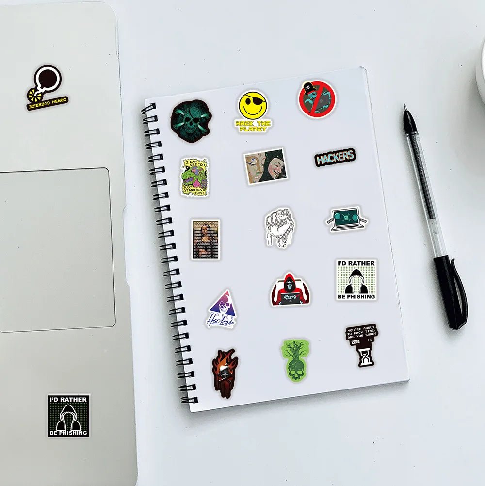 50 Pack Hacker Graffiti Waterproof Stickers for Laptops, Bottles, Gear, and Travel Cases - STS Technologies LLC