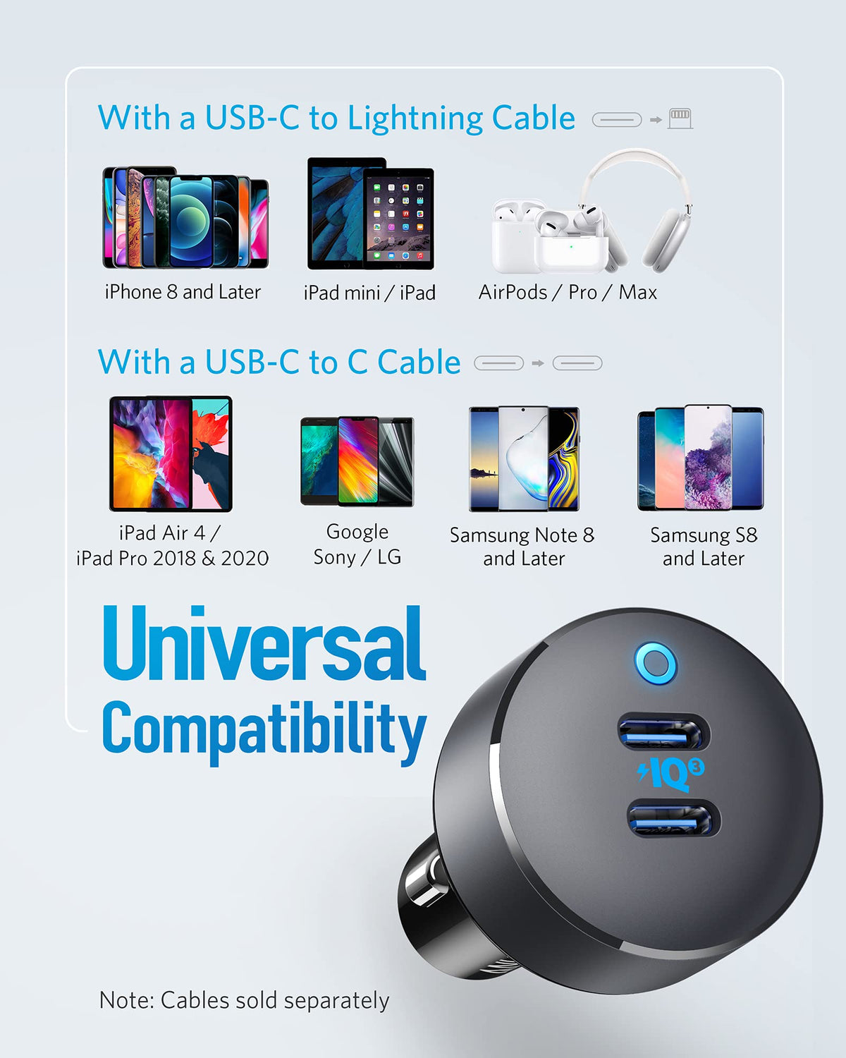 Anker <b>PowerDrive III</b> Duo USB-C Car Charger Anker