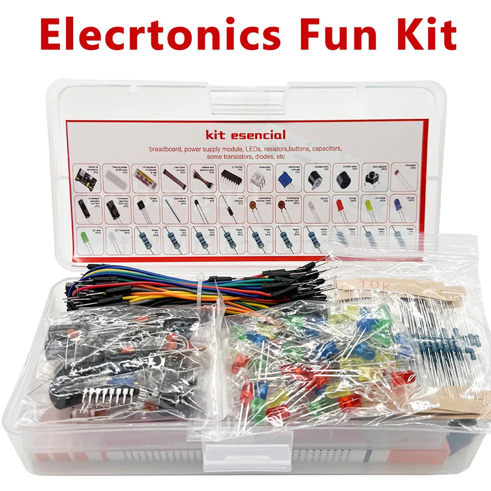 Electronic Components 830 Hole-Breadboard Kit Electrolytic Capacitor Resistor LED MB-102 for UNO R3 Component Pack Beginner Kit Selvanelle