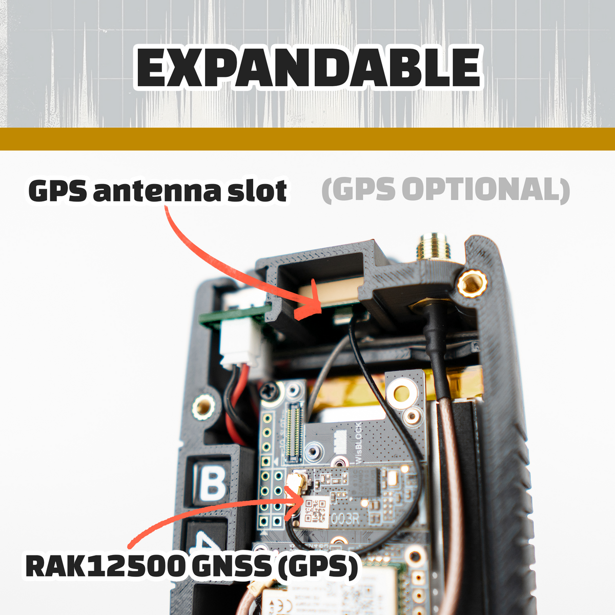 Atlavox M1 Meshtastic™ Radio w/Gizont Antenna Atlavox.com