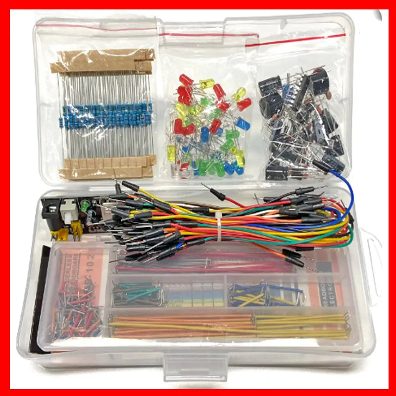 Electronic Components 830 Hole-Breadboard Kit Electrolytic Capacitor Resistor LED MB-102 for UNO R3 Component Pack Beginner Kit Selvanelle