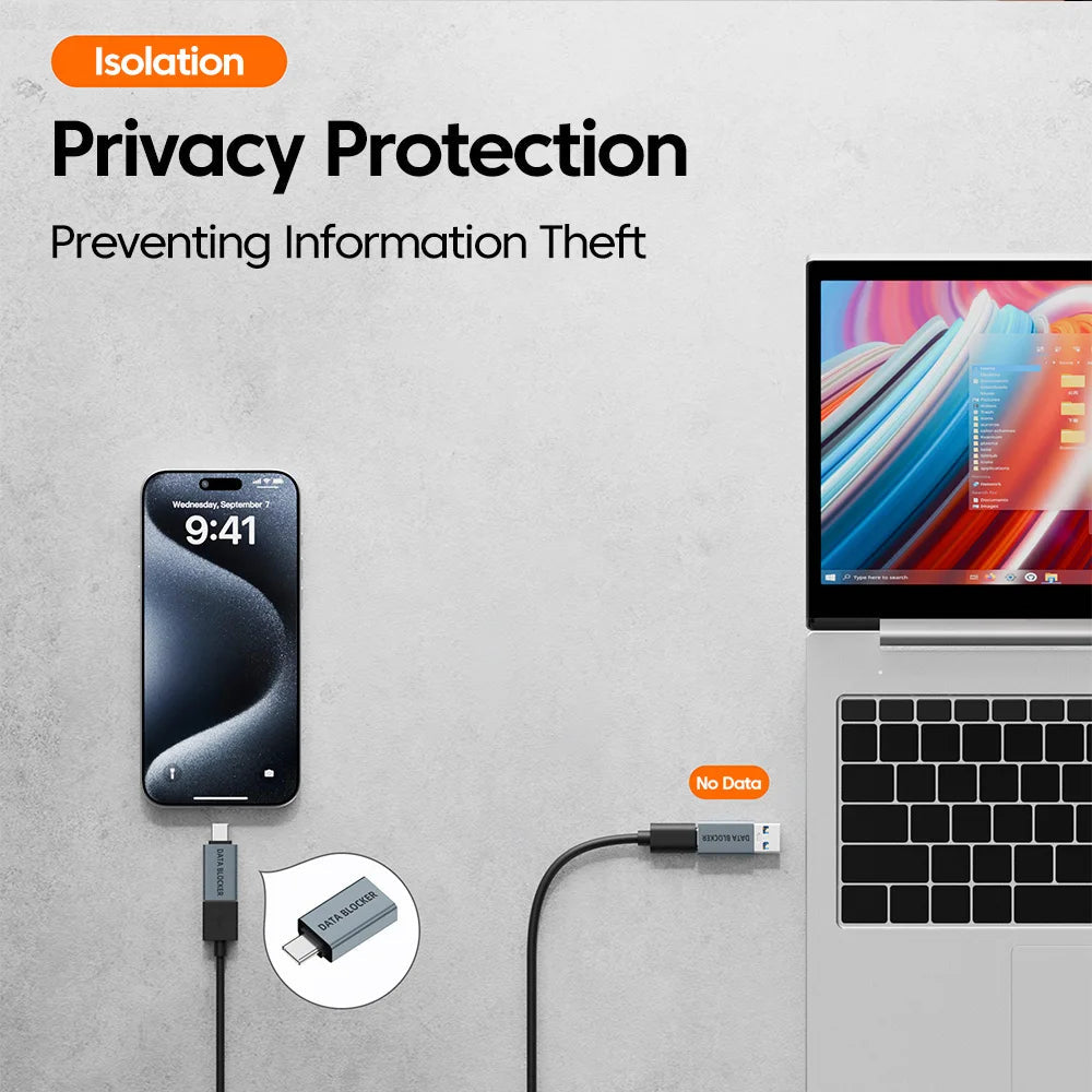 STS USB A/C Data Blocker Charge-Only Privacy Adapter
