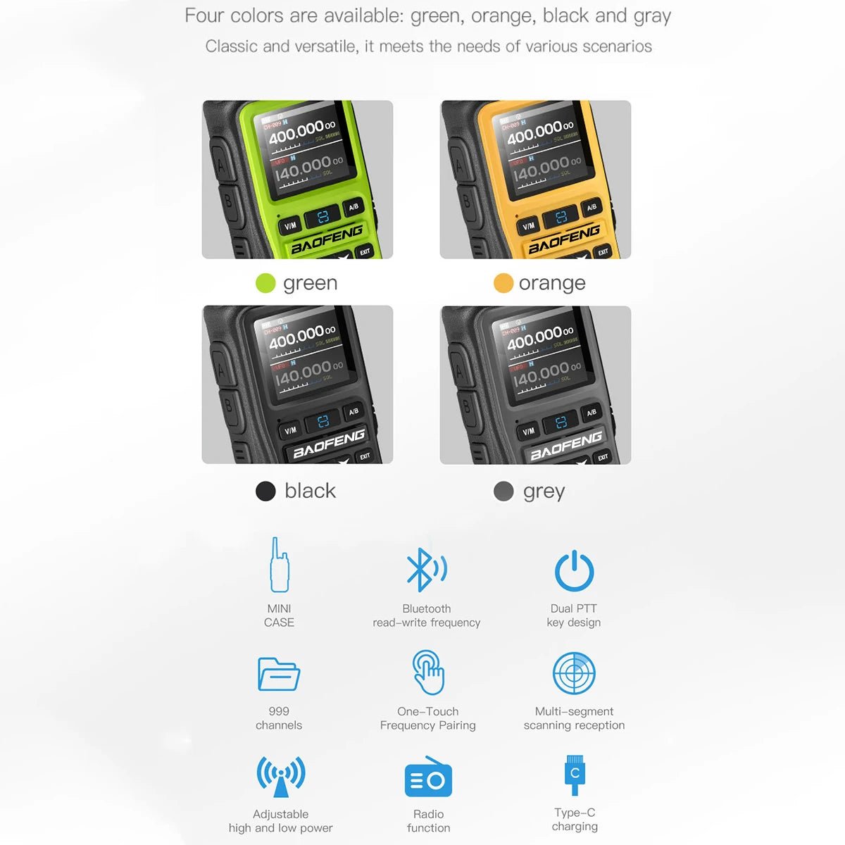 Baofeng UV - 5R Mini Long Range Radio – Bluetooth Programming, Full Band Receiver, Privacy - Focused Communication Tool - STS Technologies LLC
