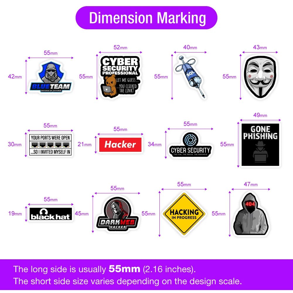 Cybersecurity Hacker Sticker Pack – Waterproof Vinyl Decals for Laptops, Bottles, Tech Gear, and More - STS Technologies LLC
