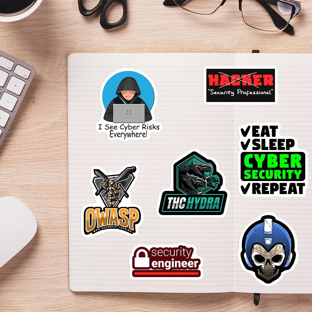 Cybersecurity Hacker Sticker Pack – Waterproof Vinyl Decals for Laptops, Bottles, Tech Gear, and More - STS Technologies LLC