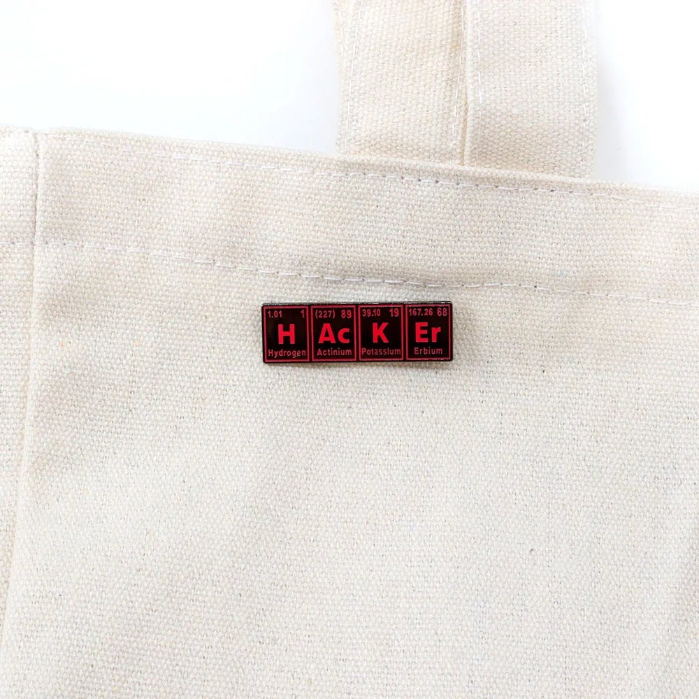Hacker Periodic Table Enamel Pin for Programmers, Cybersecurity, and Tech Fans - STS Technologies LLC