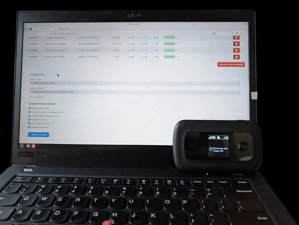 RayHunter IMSI Catcher & Stingray Detector - Orbic RC400L Mobile Hotspot - Security & Privacy Tools | STS Collective