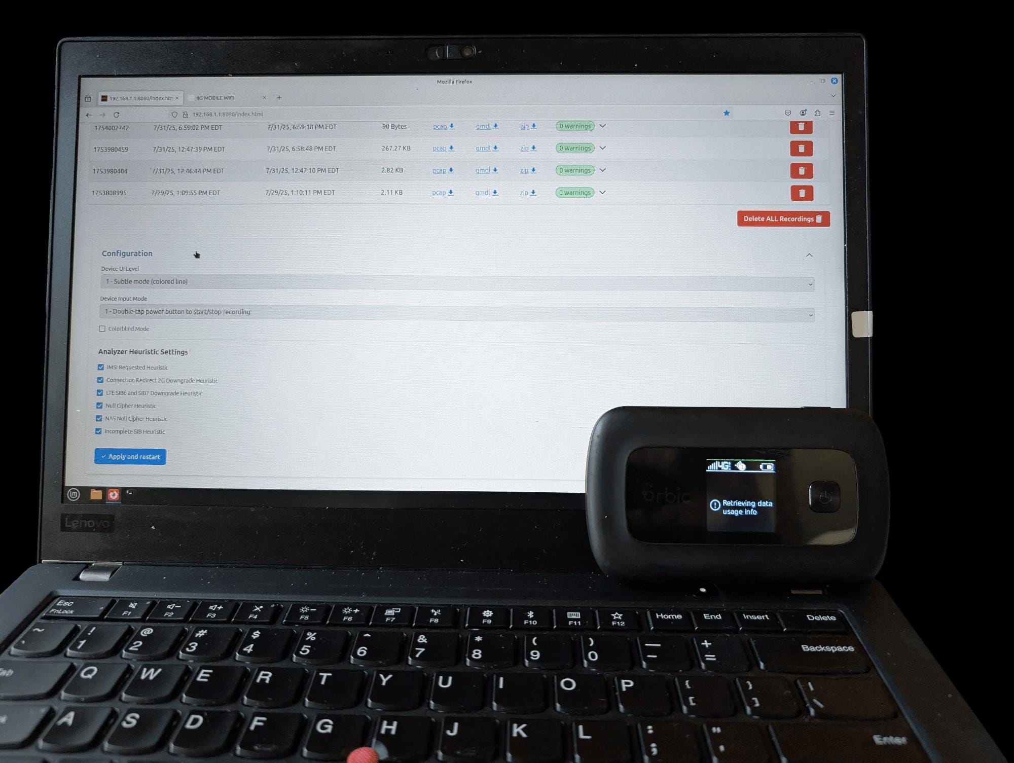 RayHunter IMSI Catcher & Stingray Detector - Orbic RC400L Mobile Hotspot - Security & Privacy Tools | STS Collective