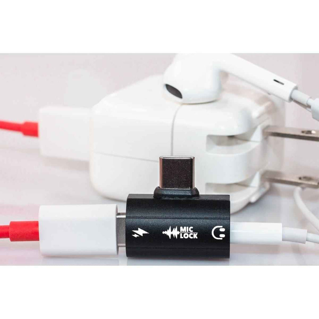 Mic-Lock USB-C Microphone Blocker HiFi SoundPass & Secure Charger Black Mic-Lock