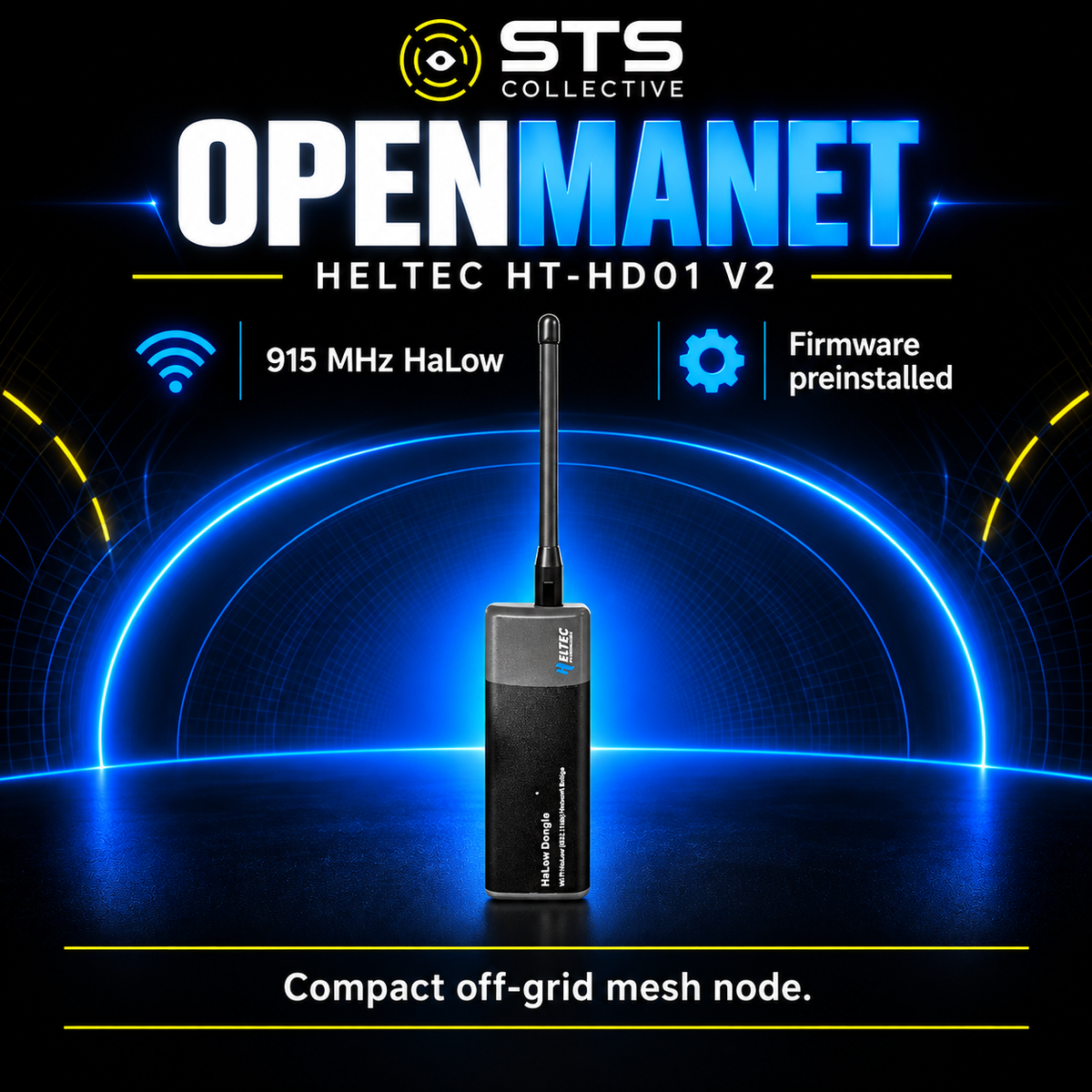 OpenMANET Heltec HT-HD01 V2 mesh node