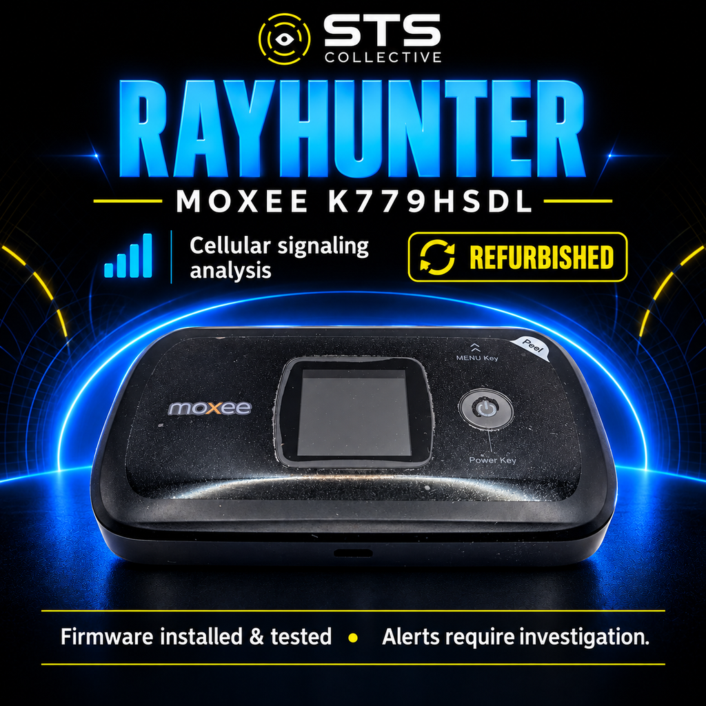 RayHunter IMSI Catcher / Stingray Detector – Moxee K779HSDL Hotspot – Professionally Refurbished & Pre-Installed – 4G LTE Cellular Threat Detection Device — STS Collective product artwork
