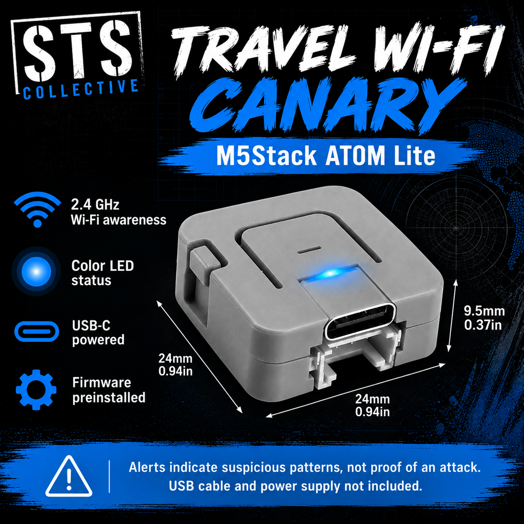 STS Travel Wi-Fi Canary on M5Stack ATOM Lite