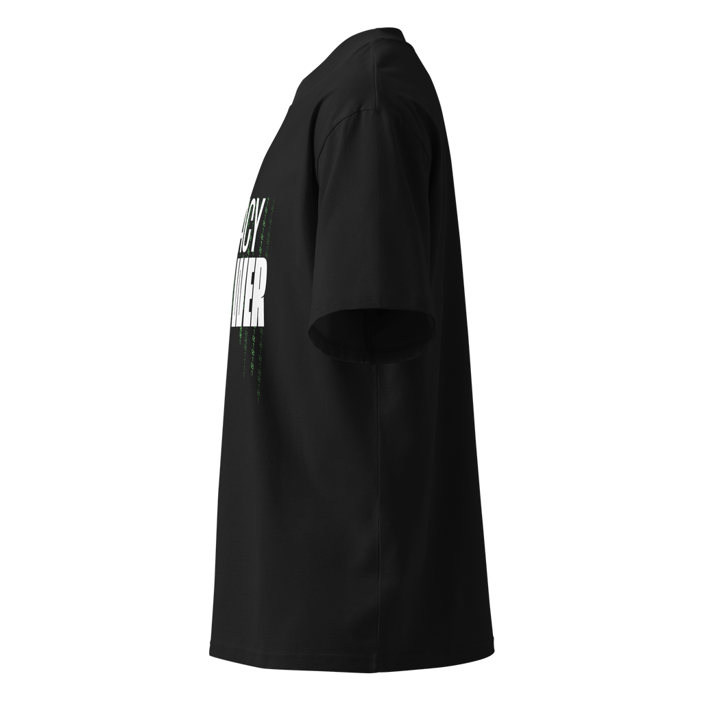 Privacy Is Power – Oversized Organic High - Neck T-Shirt - STS Technologies LLC