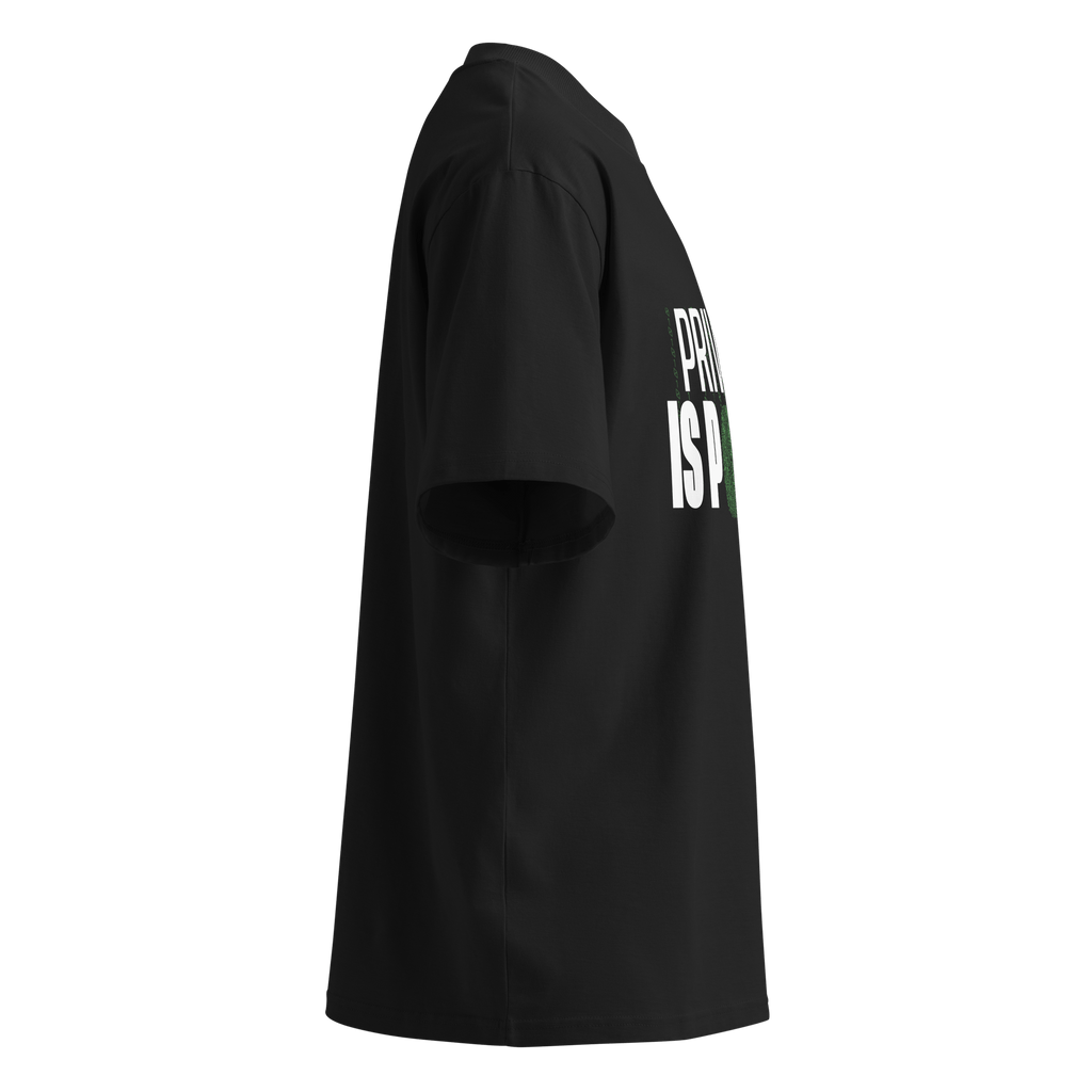 Privacy Is Power – Oversized Organic High - Neck T-Shirt - STS Technologies LLC