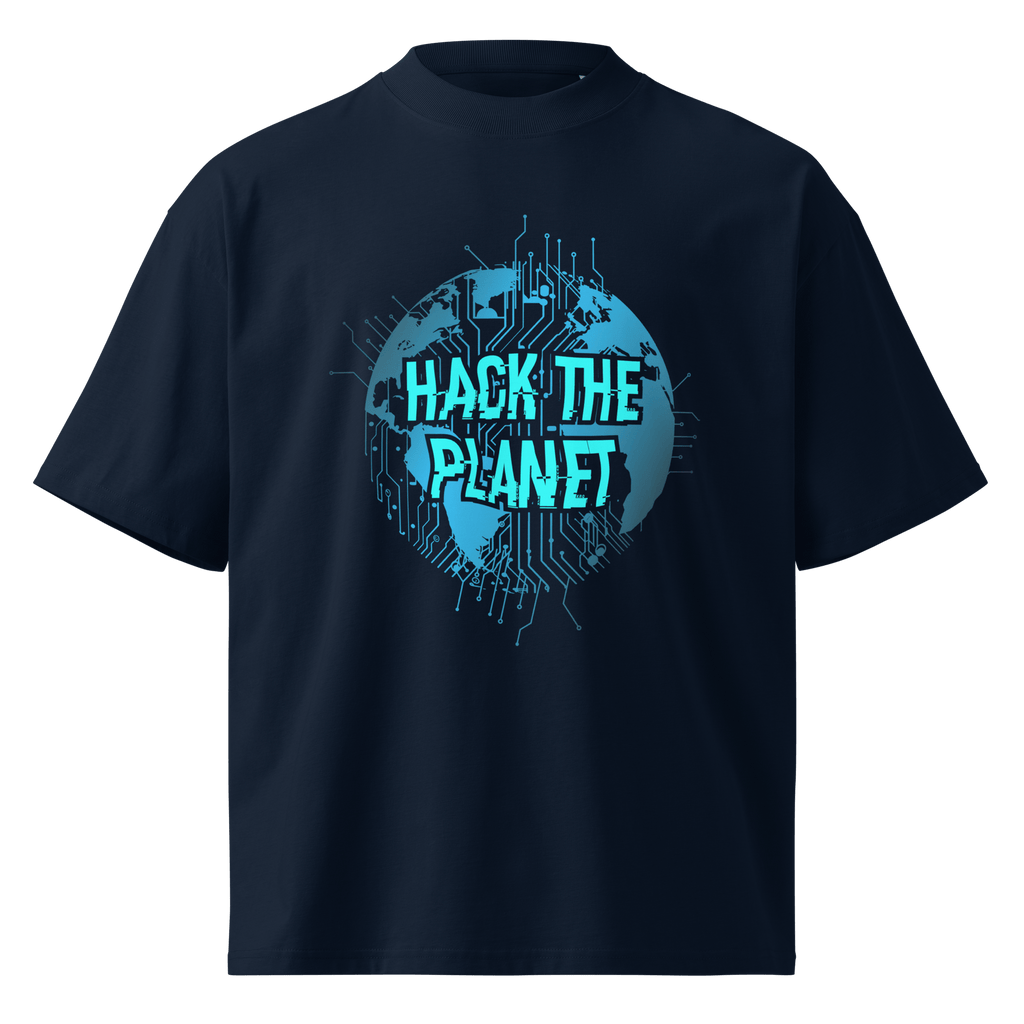 Hack The Planet – Oversized Organic High - Neck T-Shirt - STS Technologies LLC