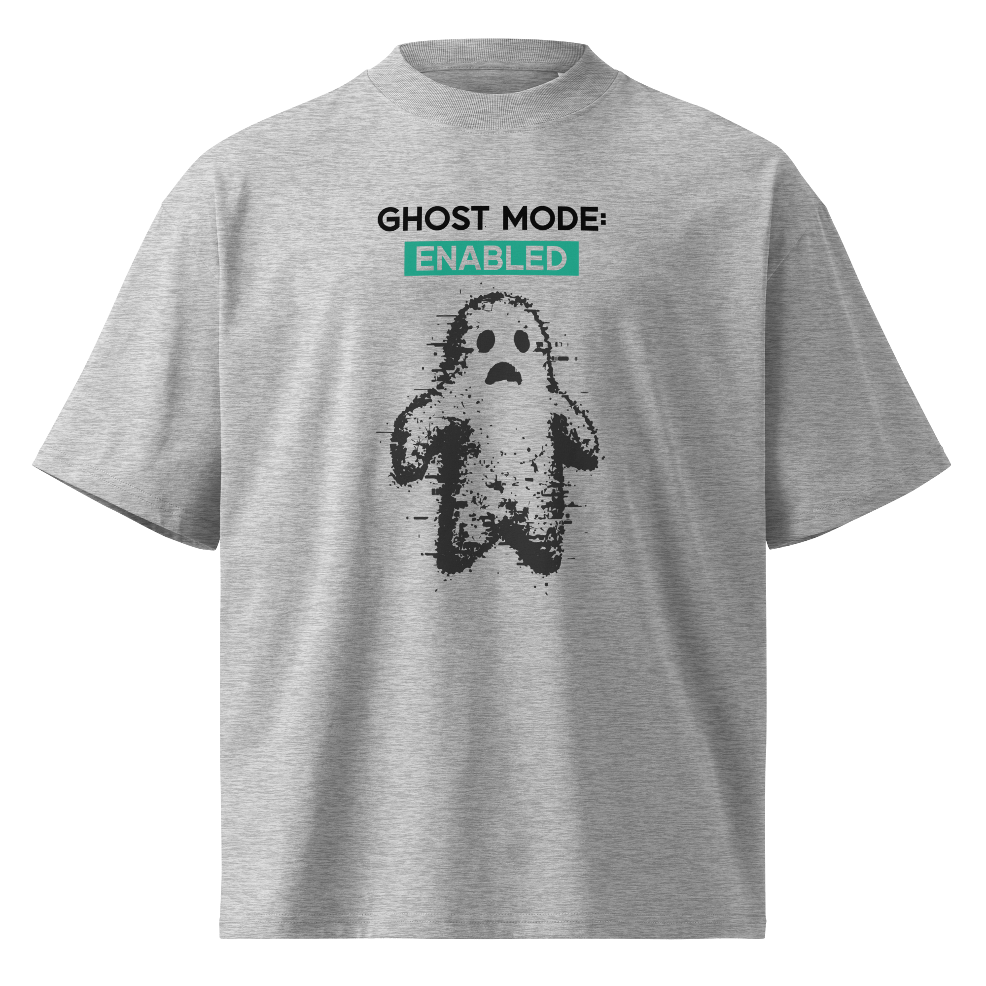 Ghost Mode: Enabled – Oversized Organic High - Neck T-Shirt - STS Technologies LLC