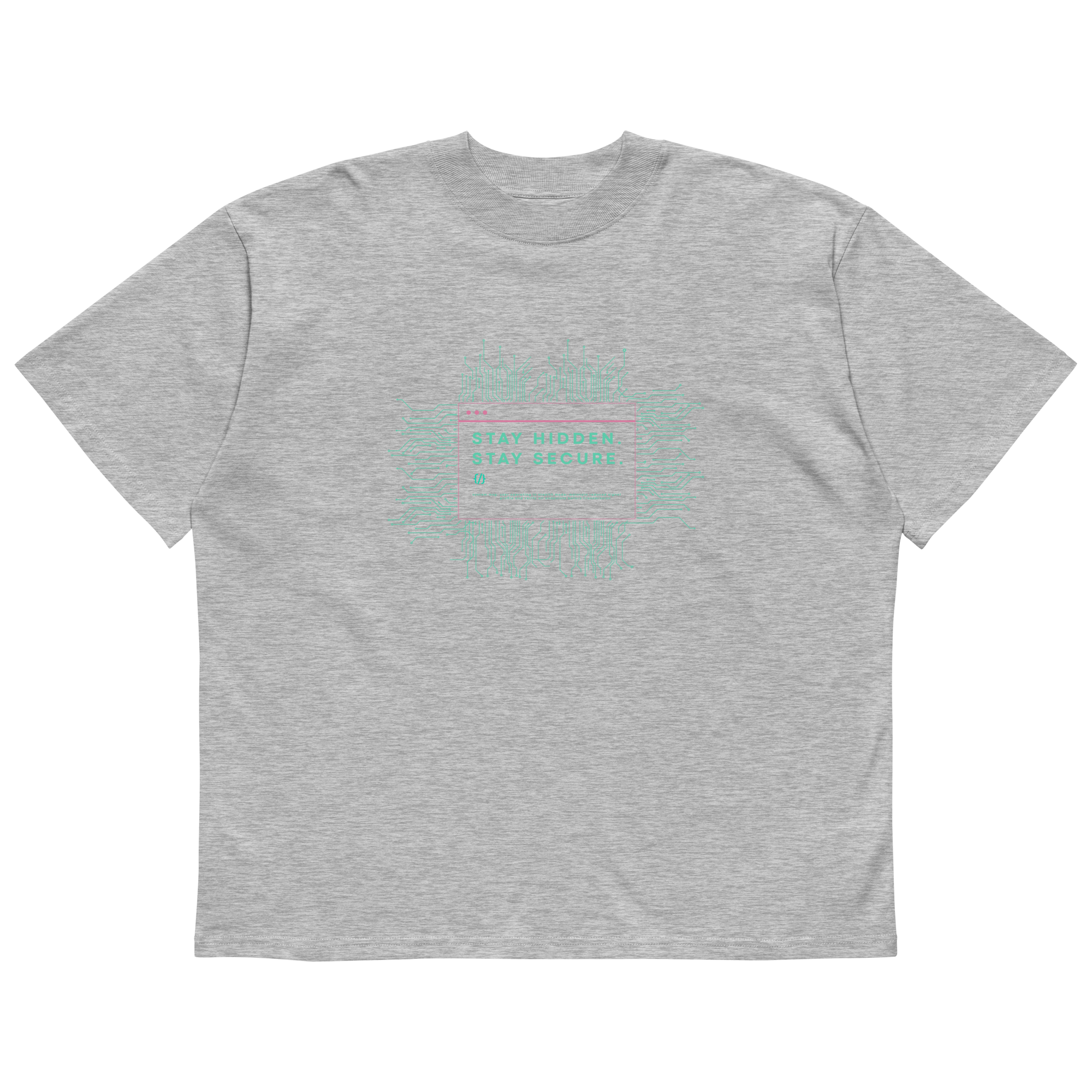 STS “Stay Hidden Stay Secure” Cybersecurity Oversized Organic High - Neck T-Shirt - Security & Privacy Tools | STS Collective