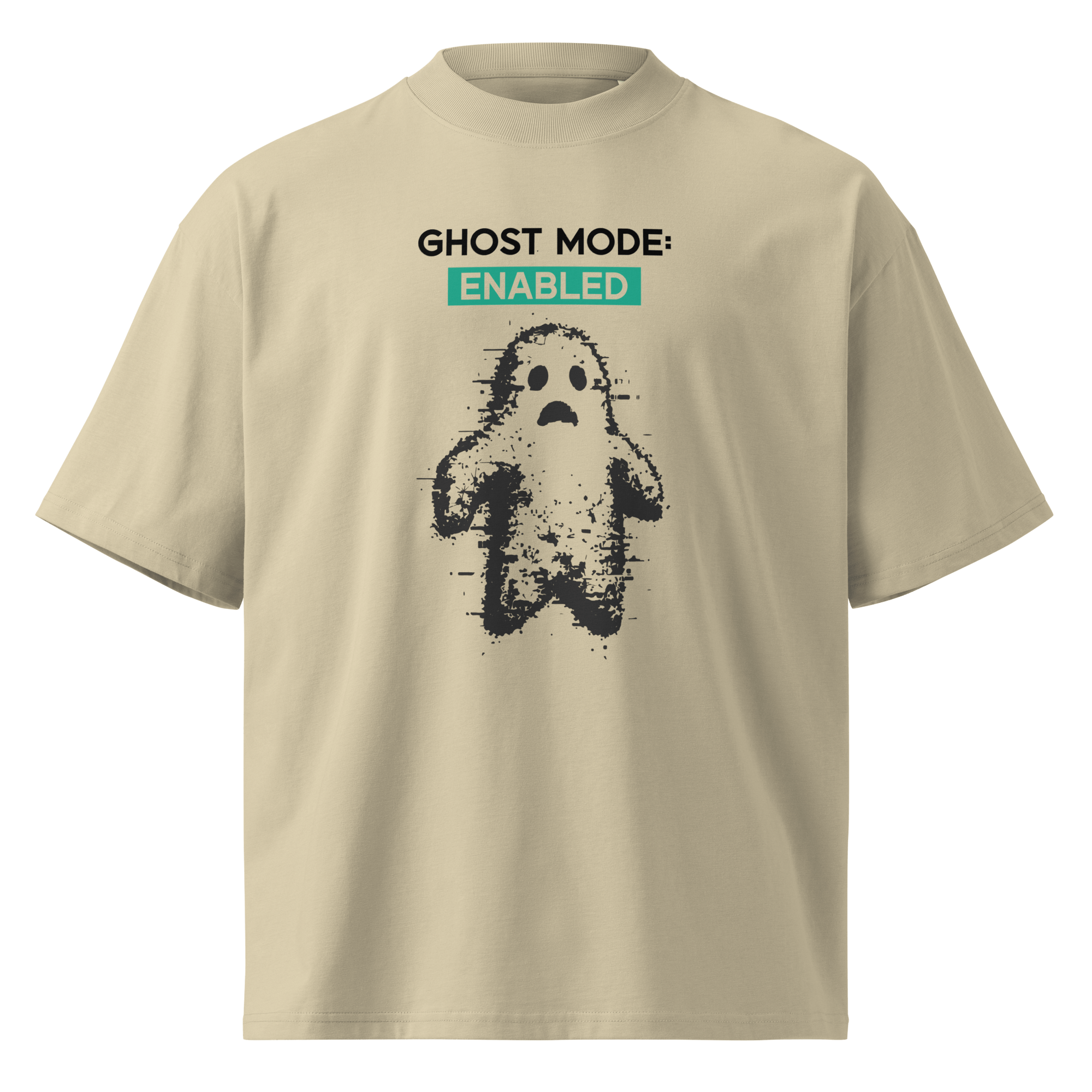 Ghost Mode: Enabled – Oversized Organic High - Neck T-Shirt - STS Technologies LLC
