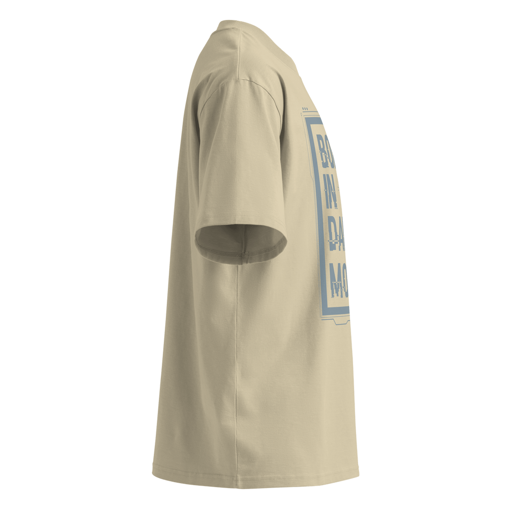 Born in Dark Mode – Oversized Organic High - Neck T-Shirt - STS Technologies LLC