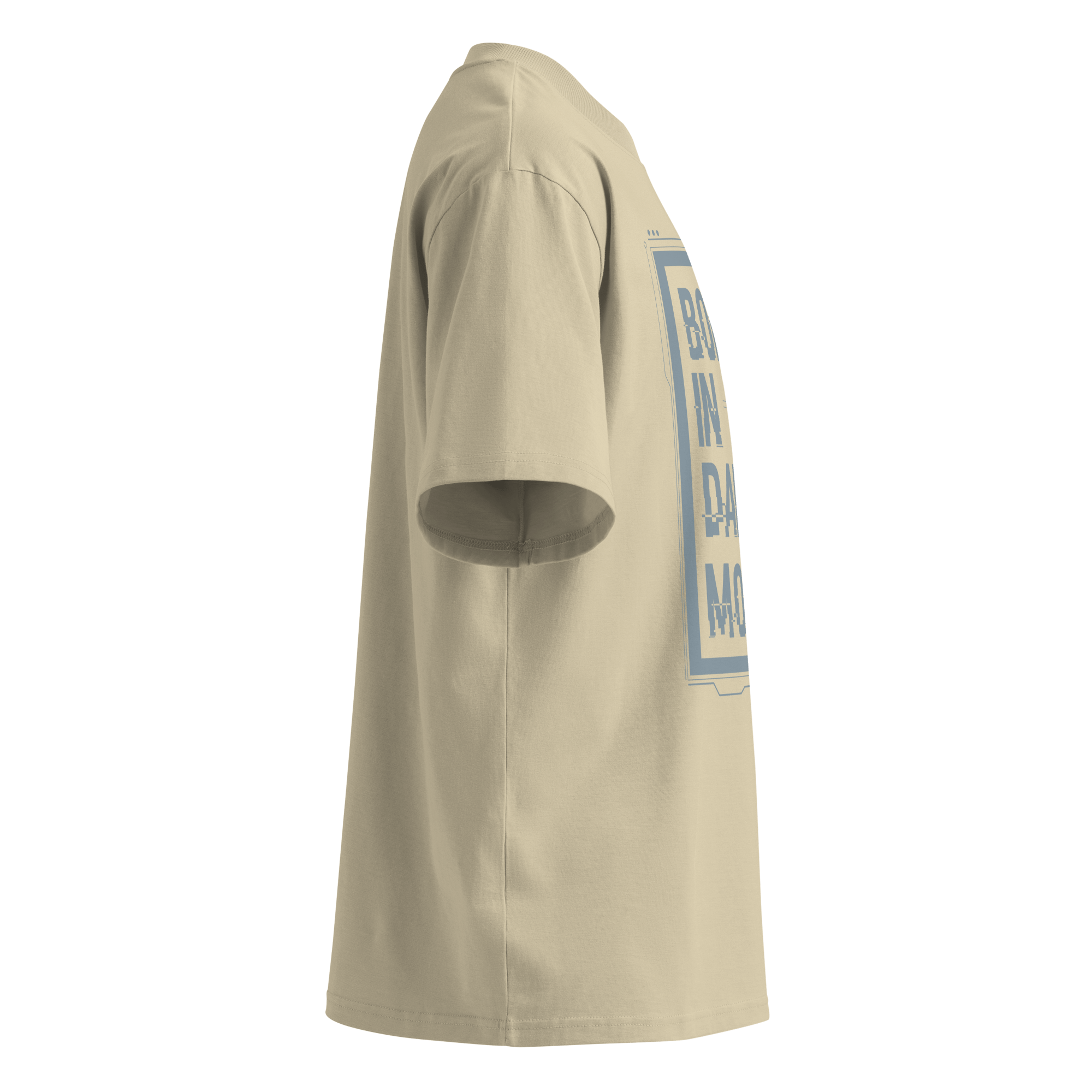 Born in Dark Mode – Oversized Organic High - Neck T-Shirt - STS Technologies LLC