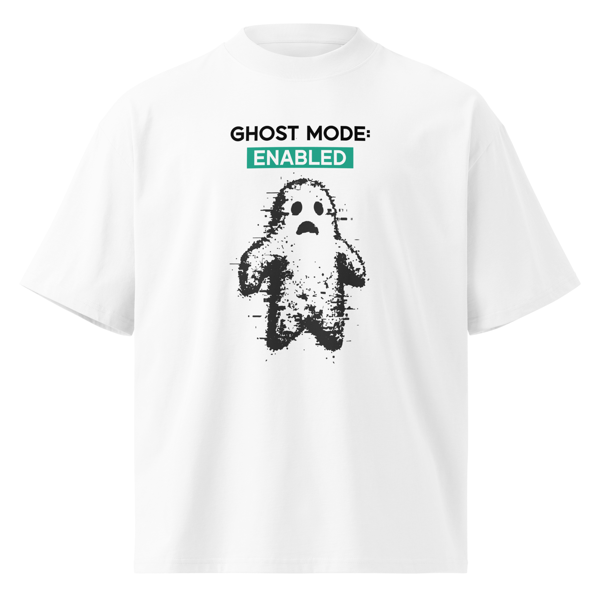 Ghost Mode: Enabled – Oversized Organic High - Neck T-Shirt - STS Technologies LLC