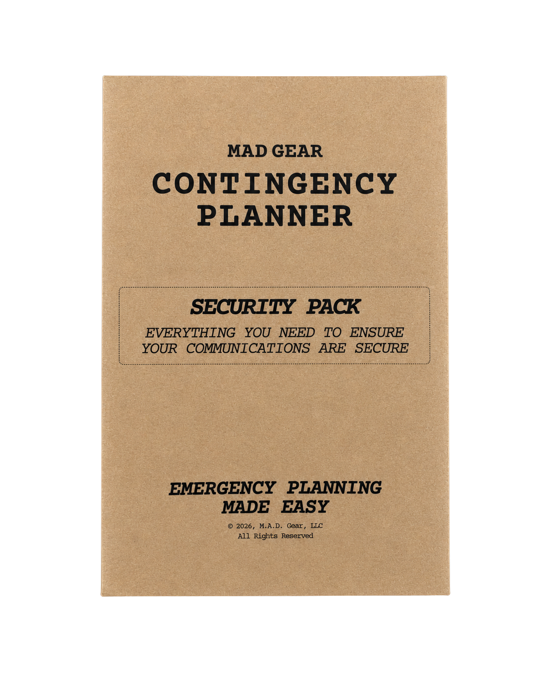 Contingency Planner — Complete Kit M.A.D. Gear